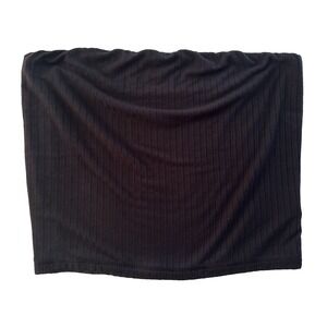 American Eagle Tube Top Women's Large Black Ribbed Strapless Y2K Bandeau